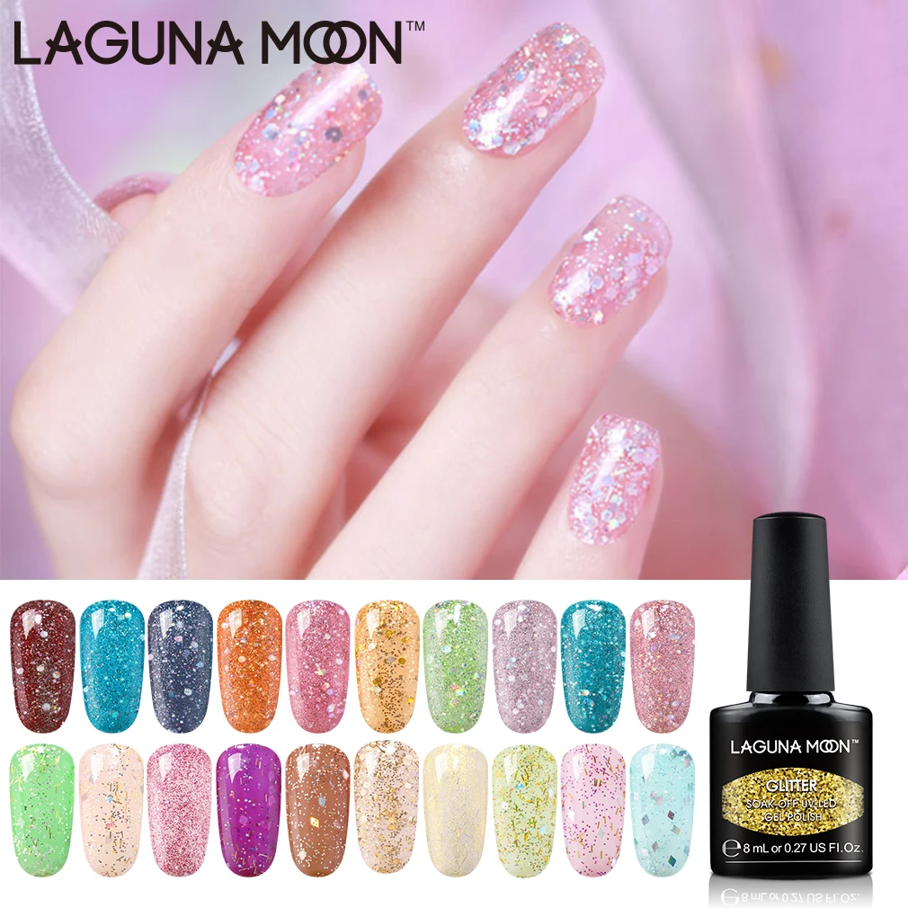 Laguminoon Новый Блестящий УФ гель для ногтей Дизайн DIY Звездный Платиновый эффект лак