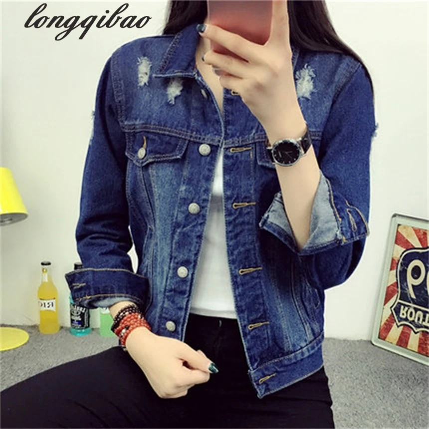 2017 весенняя и осенняя короткая Корейская версия новой джинсовой куртки с