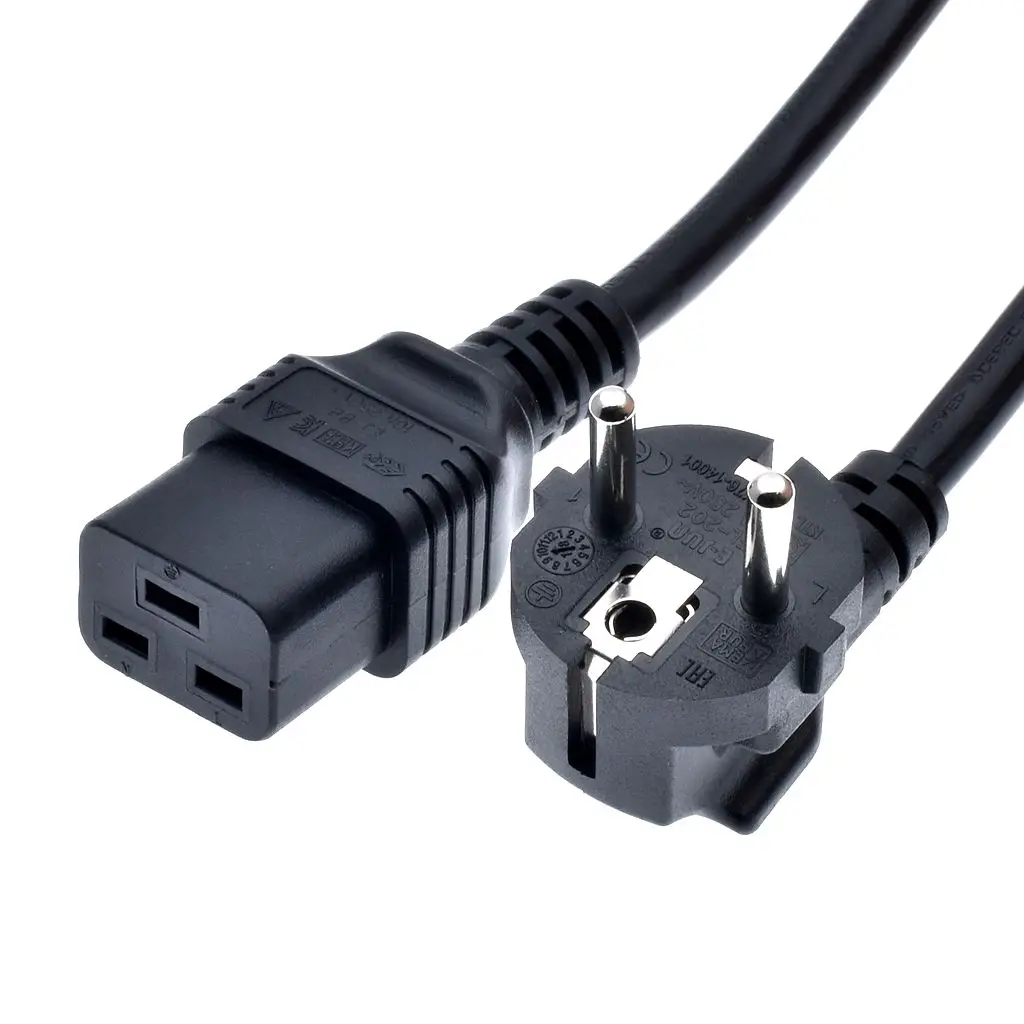 Европейский силовой провод Schuko to PDU кабель питания CEE7/7 штекер для IEC320 C19 шнур