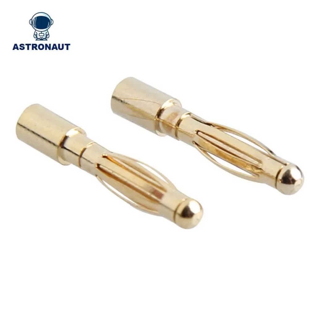 

10/20 pairs/lot 2mm 2.0mm Gold Copper Brushless Motor Banana Plug Bullet Connector Plated For ESC Battery