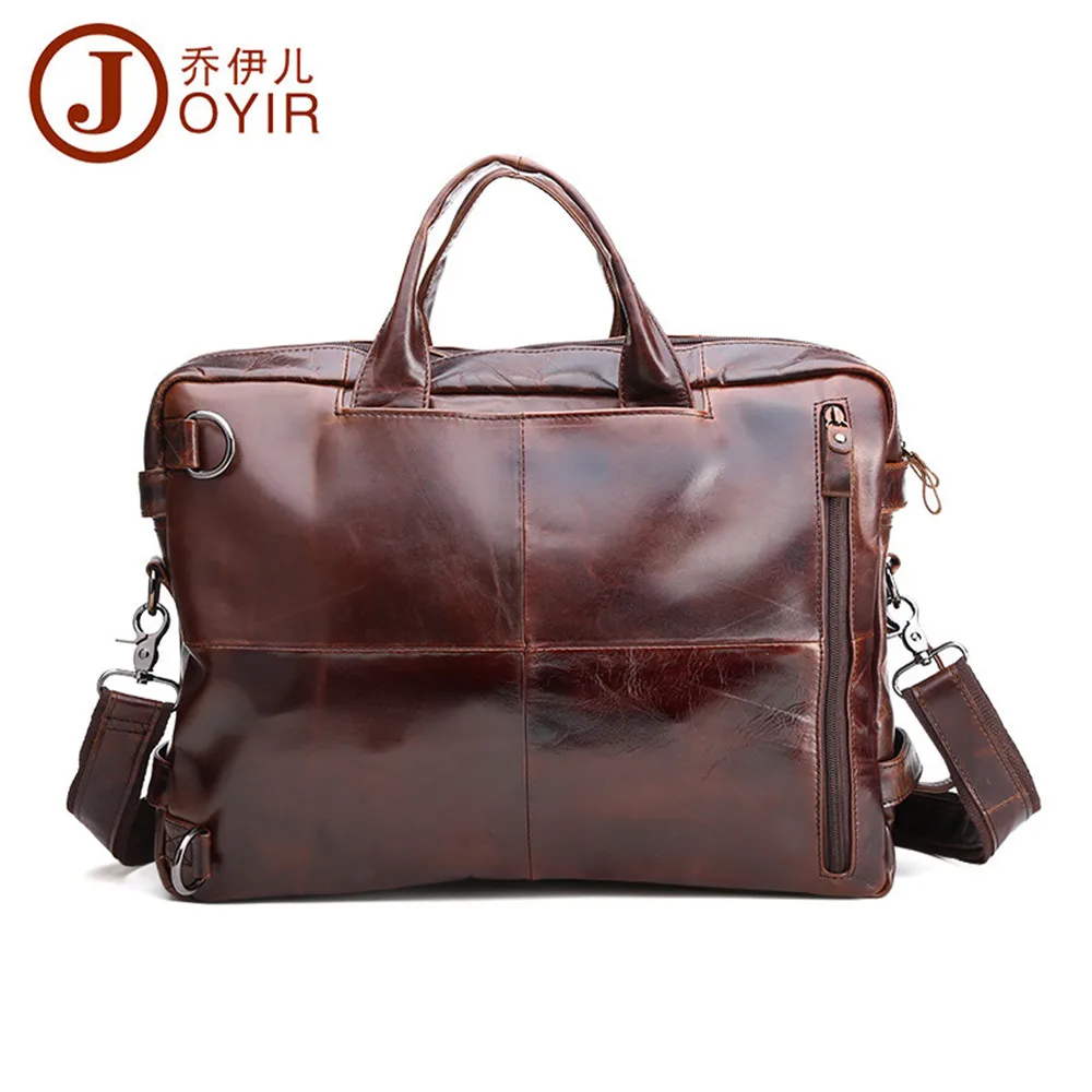 Joyir 2021 Laptop Bag Business Shoulder Wax Oil Genuine Leather Handbag Crossbody Computer Men Travel Bags 9911 | Багаж и сумки