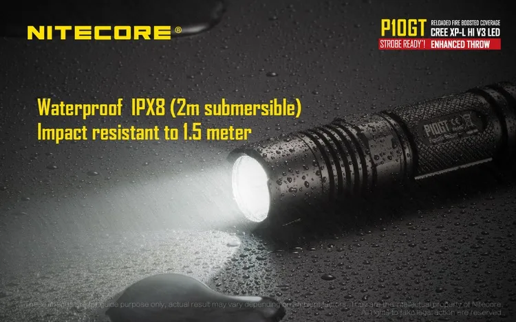 NITECORE P10GT ручной фонарь CREE XM-L2 T6 Светодиодный max 900 люмен луч расстоянии 286 метров уличный фонарик поиск спасательный маяк