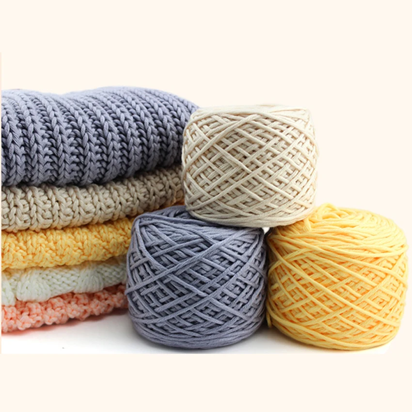 400 граммов молочного хлопка толстая пряжа для вязания шарфа ручного 2 мяча