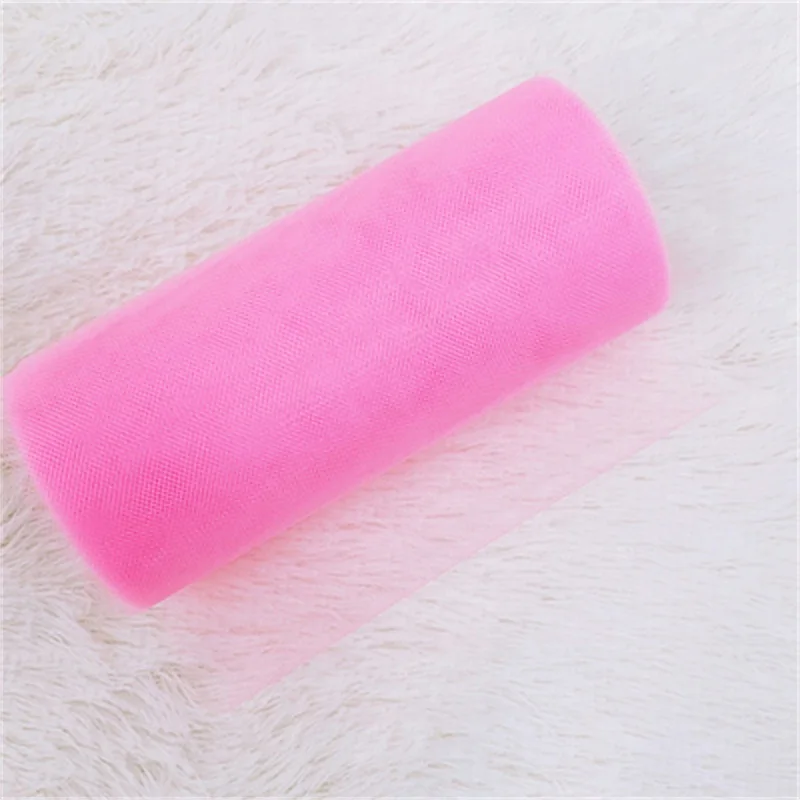 pink 25 ярдов 15 см тюль рулон катушка белая органза рулон чистый Тюль органза DIY ткань юбка-пачка девочка душ Декор Свадебный декор - Цвет: pink