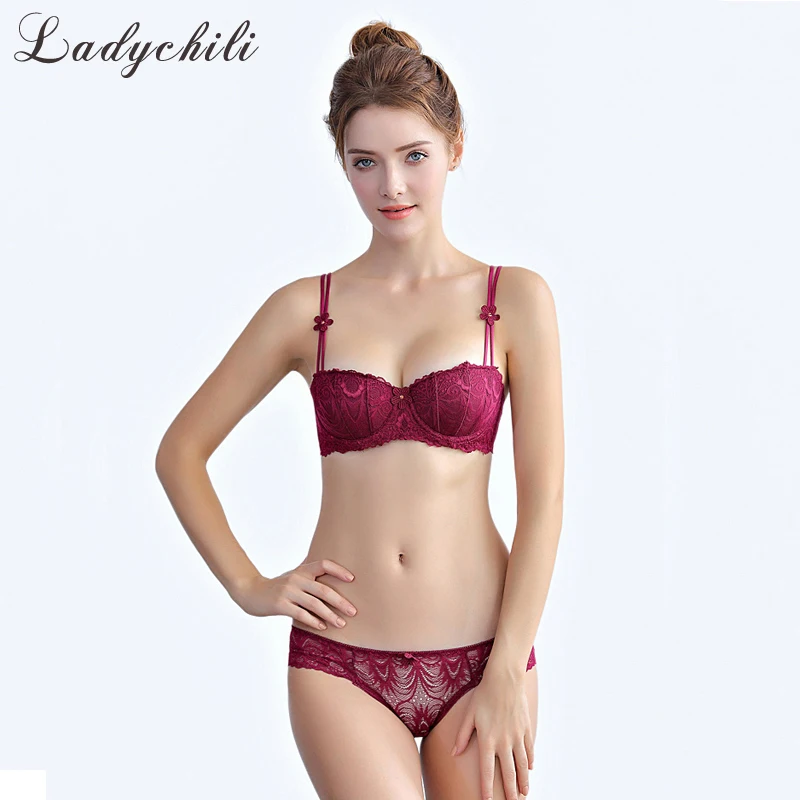 Ladychili Wome интимное кружевное нижнее белье с цветочной вышивкой и получашечками