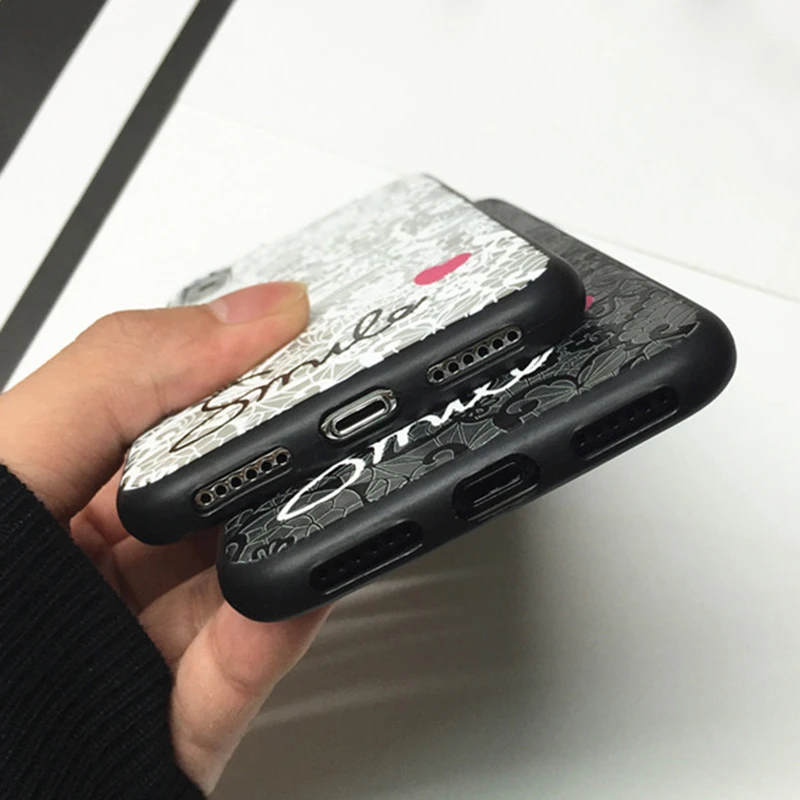 Сексуальный кружевной цветок телефон чехол для iPhone 6 s 7 8 Plus Xs Max XR X 5 5S SE 6s жесткая