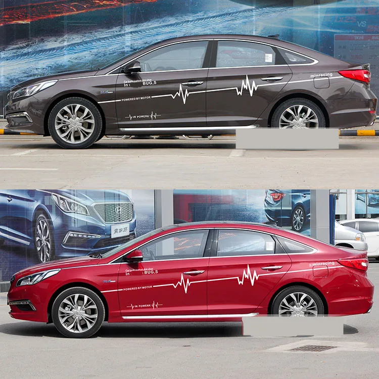 Светоотражающая простая Автомобильная наклейка на дверь и талию в спортивном