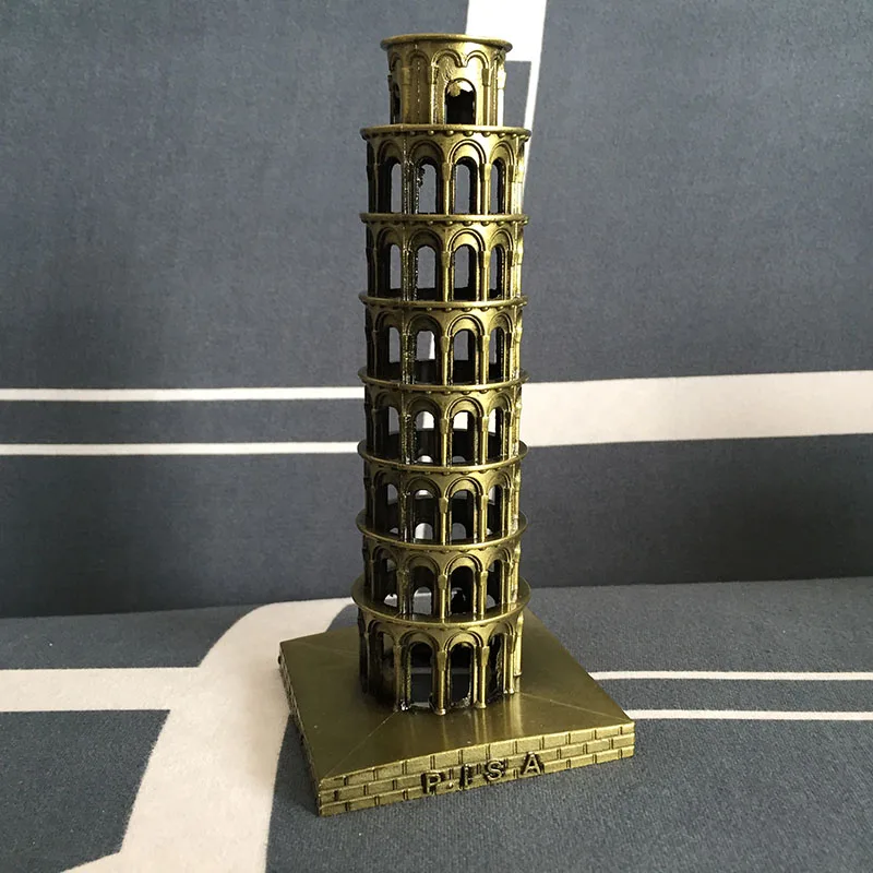 20cm Pisa Tower Горячая Распродажа популярный подарок выбор всемирно известный ориентир Сувенир Металл ручной работы Римский Колизей CN кантон Твин пизанский башенный мост - Цвет: 20cm Pisa Tower
