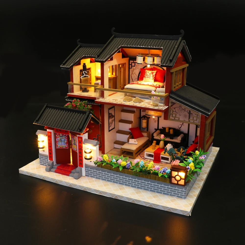 Новый миниатюрный кукольный домик деревянный мебель для сборки 3d Diy пазл игрушки