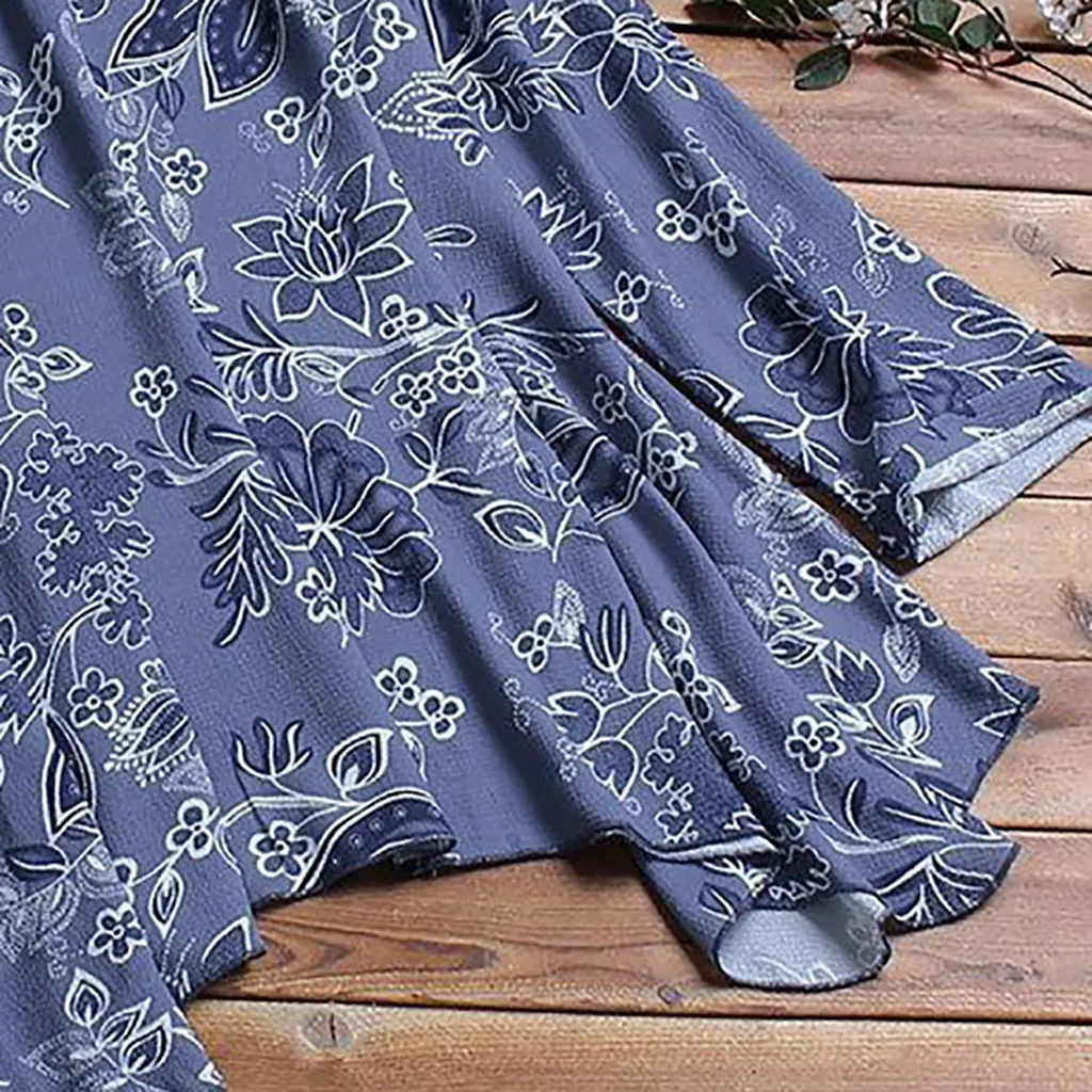 Женская блузка с цветочным принтом Сексуальная рубашка длинным рукавом на