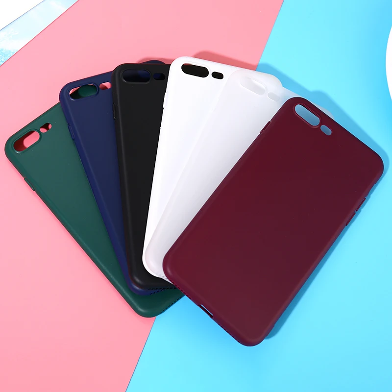 Цветной ТПУ силиконовый матовый чехол для iPhone 7 8 Plus 6 6s X Plus 5 5S мягкая задняя крышка для iPhone 11 Pro X XR XS Max чехол