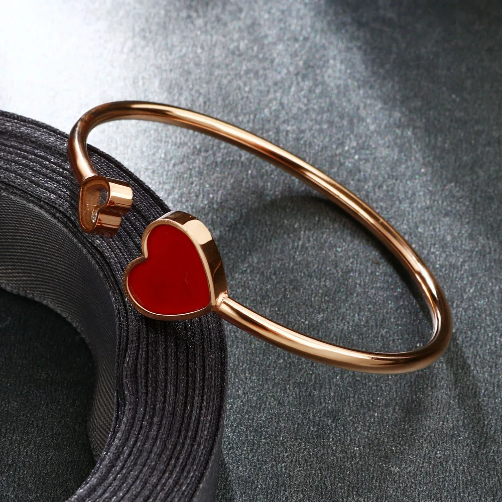 Модный черный красный браслет MSX в форме сердца с прозрачным цирконием женские