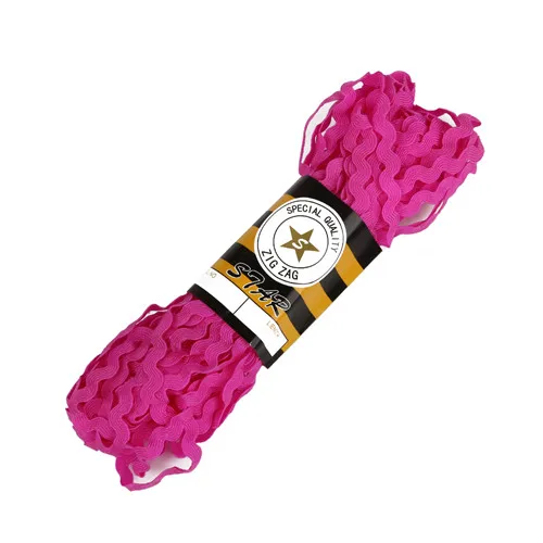 DK.Pink 15 ярд/лот 8 мм многоцветная териленовая лента Ric Rac Zig Zag кружевная отделка для шитья украшения DIY лоскутное Ремесло Украшение - Цвет: DK.Pink