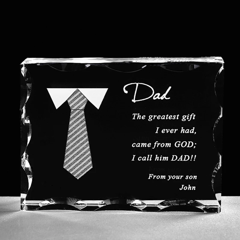Gift for dad Персональный сувенирный подарок для папы мамы лазерное прозрачное гравированное письмо рамка Keepsake орнамент на заказ подарок на день отца подарок - Цвет: Gift for dad