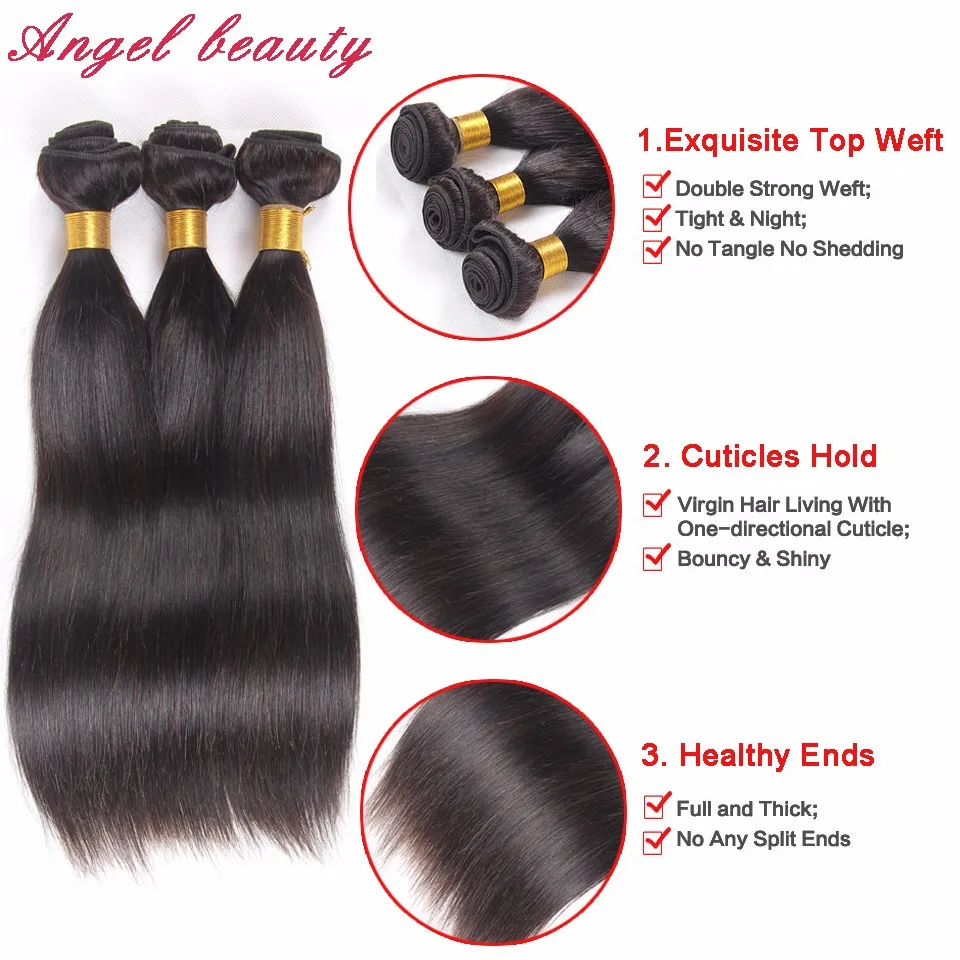 4x4 Кружева Фронтальная Закрытие С Пучками Бразильский Девственные Волосы