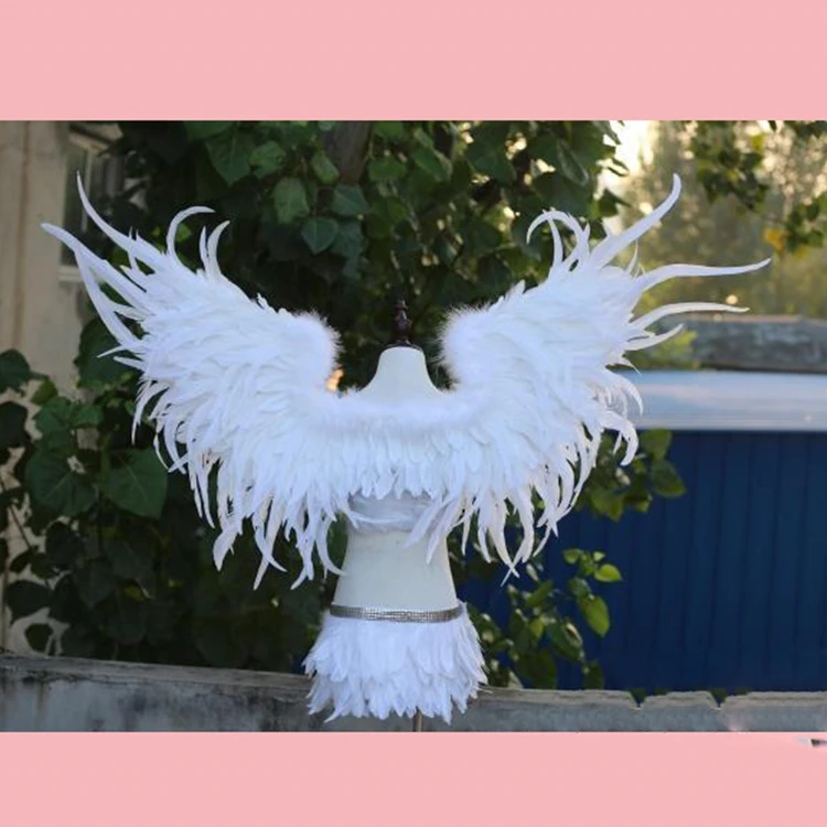 Costumed beautiful feather angel wings for Fashion show Displays wedding shooting props Cosplay game costume | Дом и сад