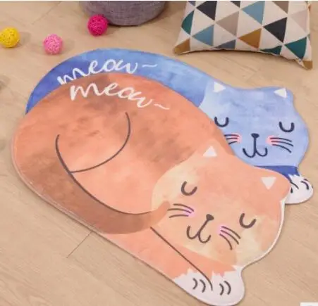 Kawaii Добро пожаловать, коврики для ванной, кухни, с рисунком кота, коврики для спальни, коврики для гостиной, Нескользящие коврики - Цвет: blue cat