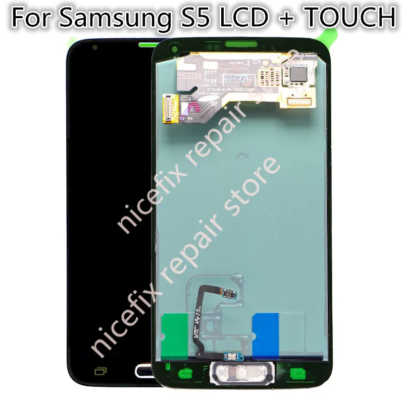 Для samsung Galaxy S5 G900A G900W8 G900T G900F ЖК дисплей сенсорный экран дигитайзер с кнопкой home