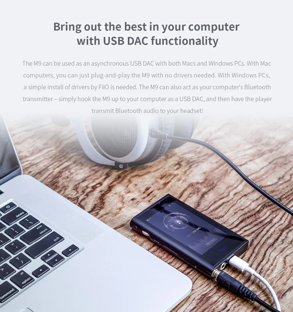 FiiO M9 HIFI AK4490EN* 2 Сбалансированный wifi USB DAC DSD Портативный Аудио MP3 плеер с высоким разрешением Bluetooth LDAC APTX FLAC