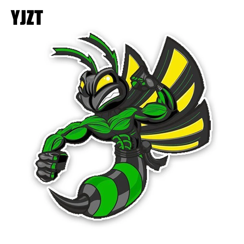 YJZT 14см14 8 см милый мультфильм Hornets цветной ПВХ автомобильный стикер на бампер или