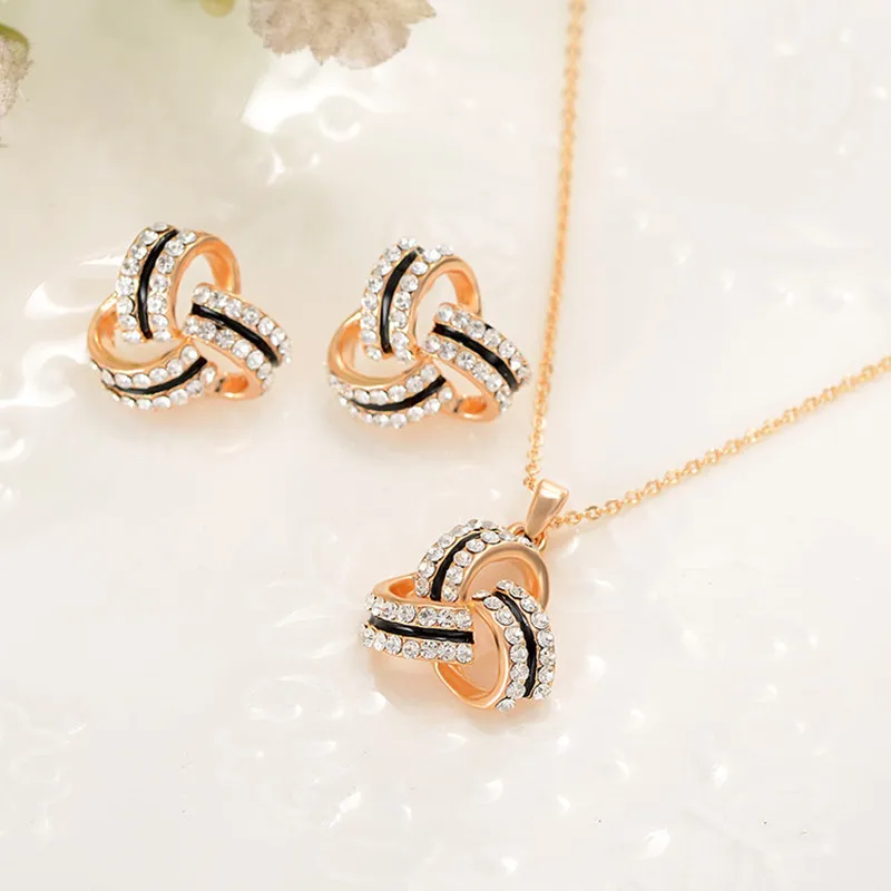 Новинка Большая распродажа Свадебные Ювелирные наборы ожерелье из розового