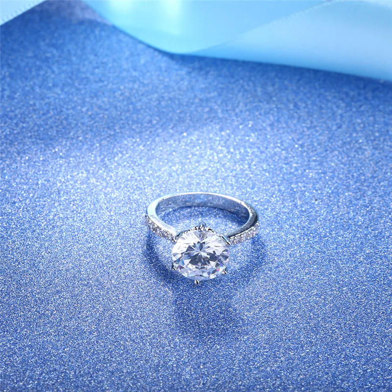 Простые Модные белые циркон Кольца Для женщин's Медь кольца ювелирные изделия |