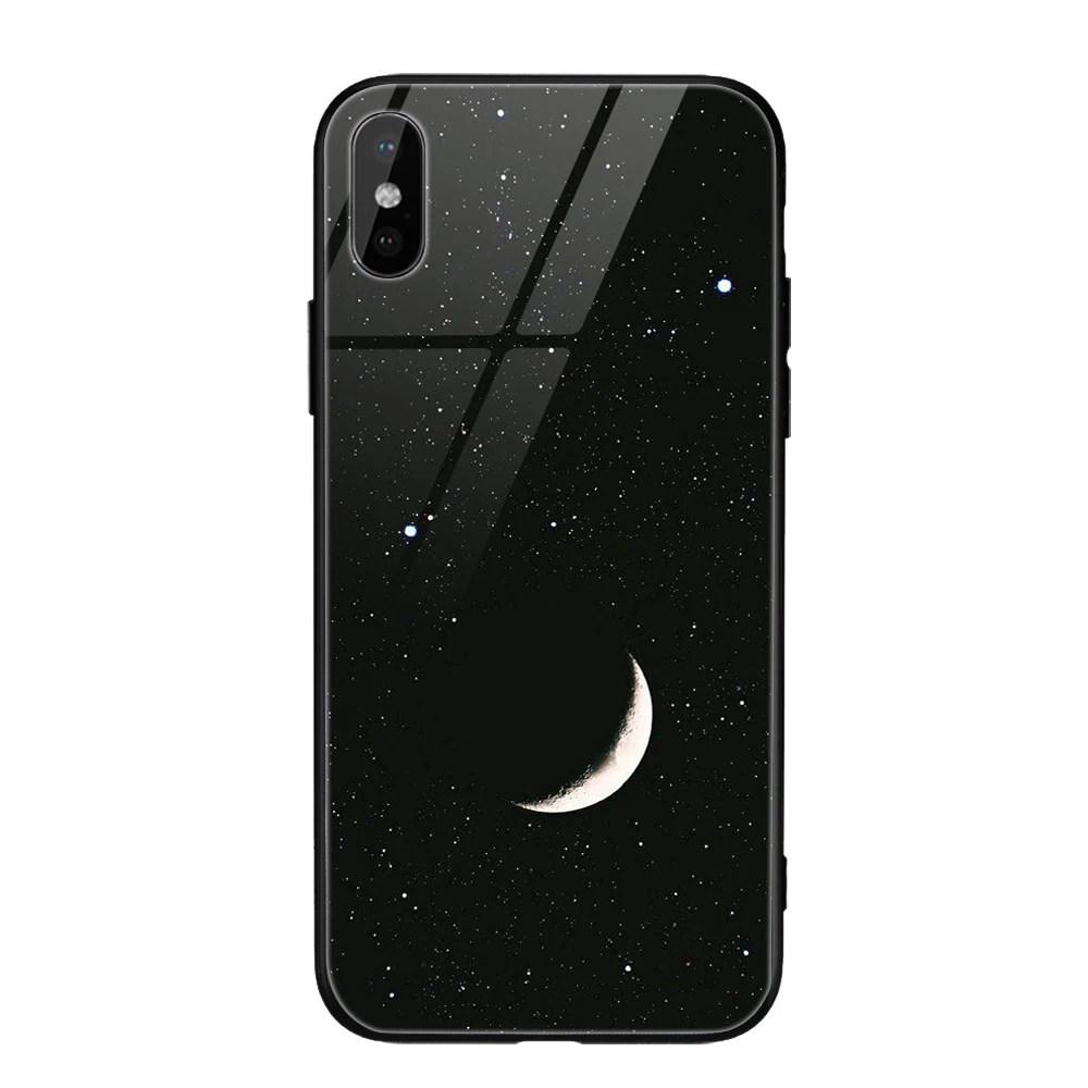 Style 7 Стеклянный чехол для телефона для iPhone 11 X XS Max XS Звездный Космический Чехол чехол для iPhone 8 7 6 6s Plus X противоударный чехол силиконовый чехол - Цвет: Style 7