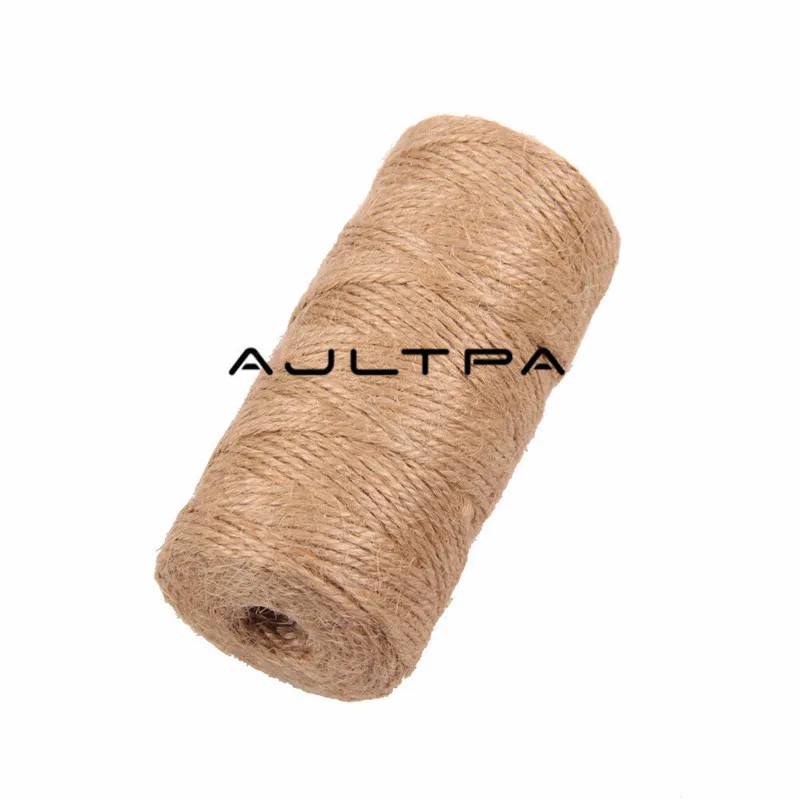 30Rolls 100M Natural Burlap Hessian Jute Twine Cord Hemp String 2mm Gift Wrap Packing Rustic Wedding Decoration | Дом и сад