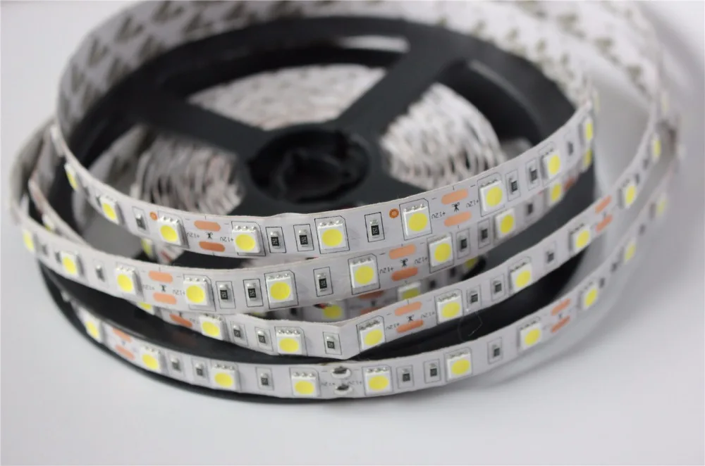 SMD 5050 Светодиодные ленты 5 м 60 светодиодов/M AC/DC 12V 24V гибкая лента диода 4000K NW RGB