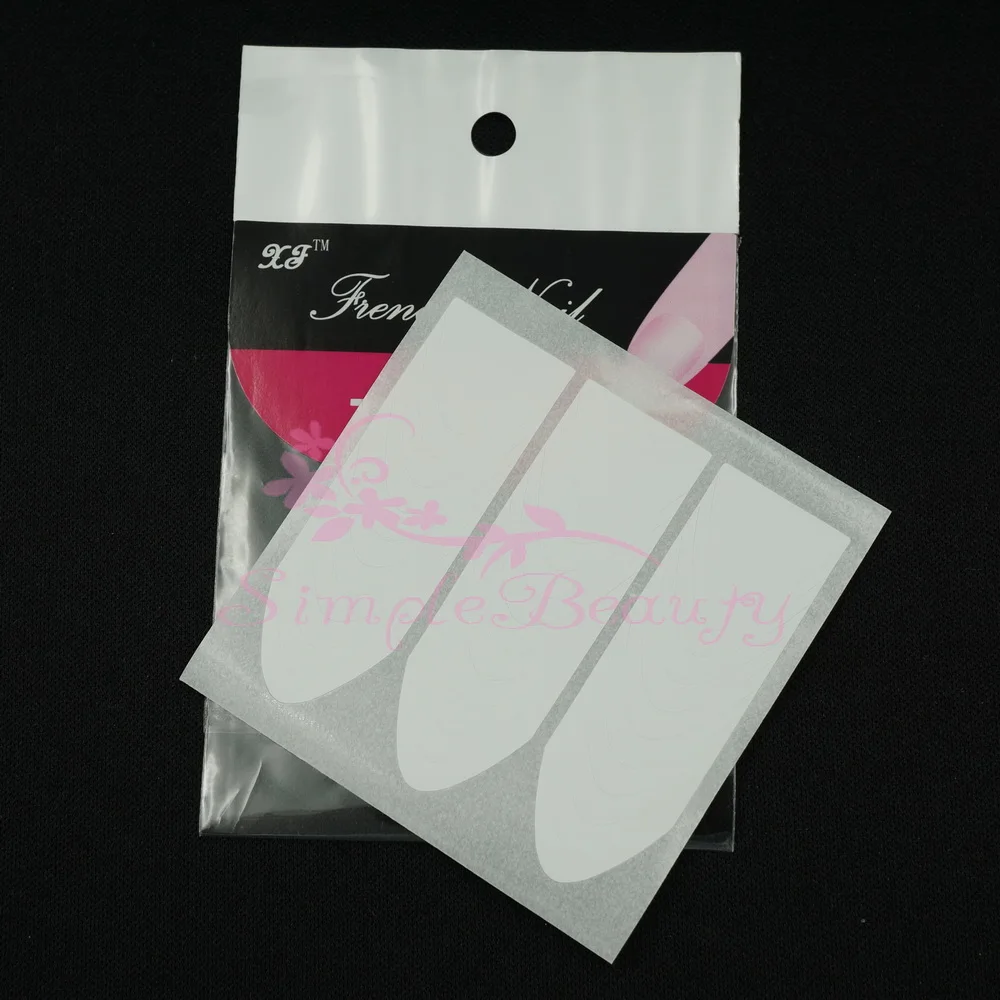 100pcs/lot Smile French Finger Guides Sticker Stencil Salon Nail Art Tips Manicure DIY Design Styling Tools | Красота и здоровье