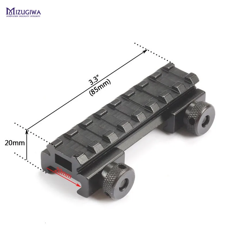 MIZUGIWA See-Thru плоский 1/" Riser Base Dovetail to Weaver Rail Mount Base область адаптера конвертер лазерный прицел