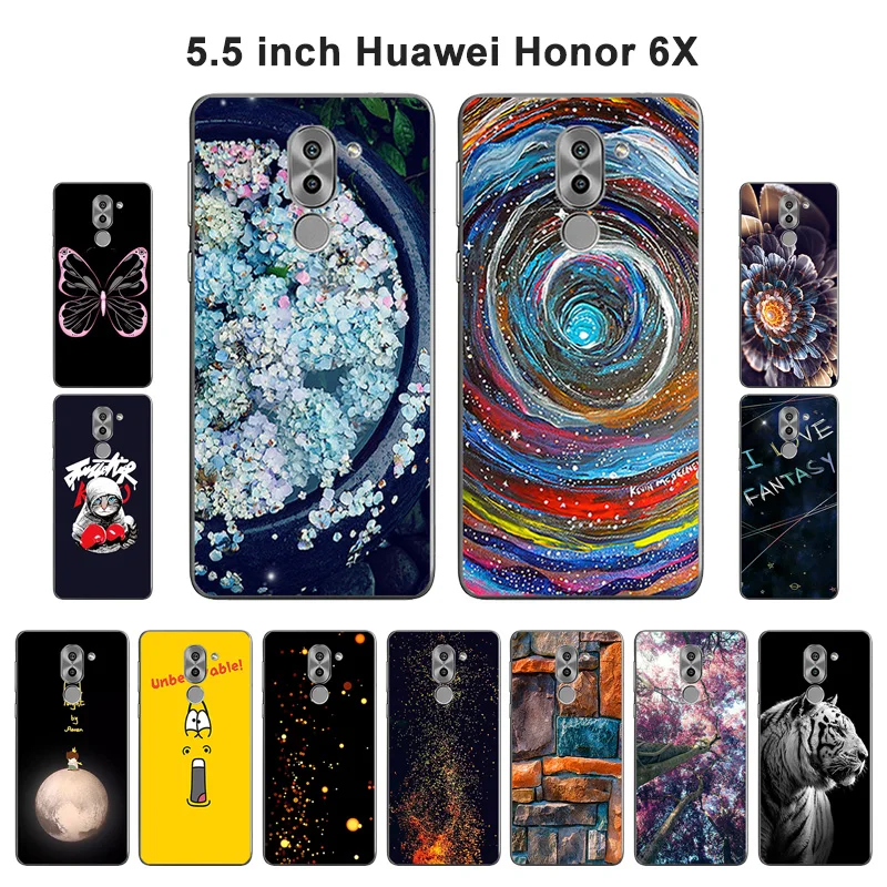 Чехол для телефона Huawei Honor 6X чехлы 5 дюйма модный силиконовый чехол накладка с