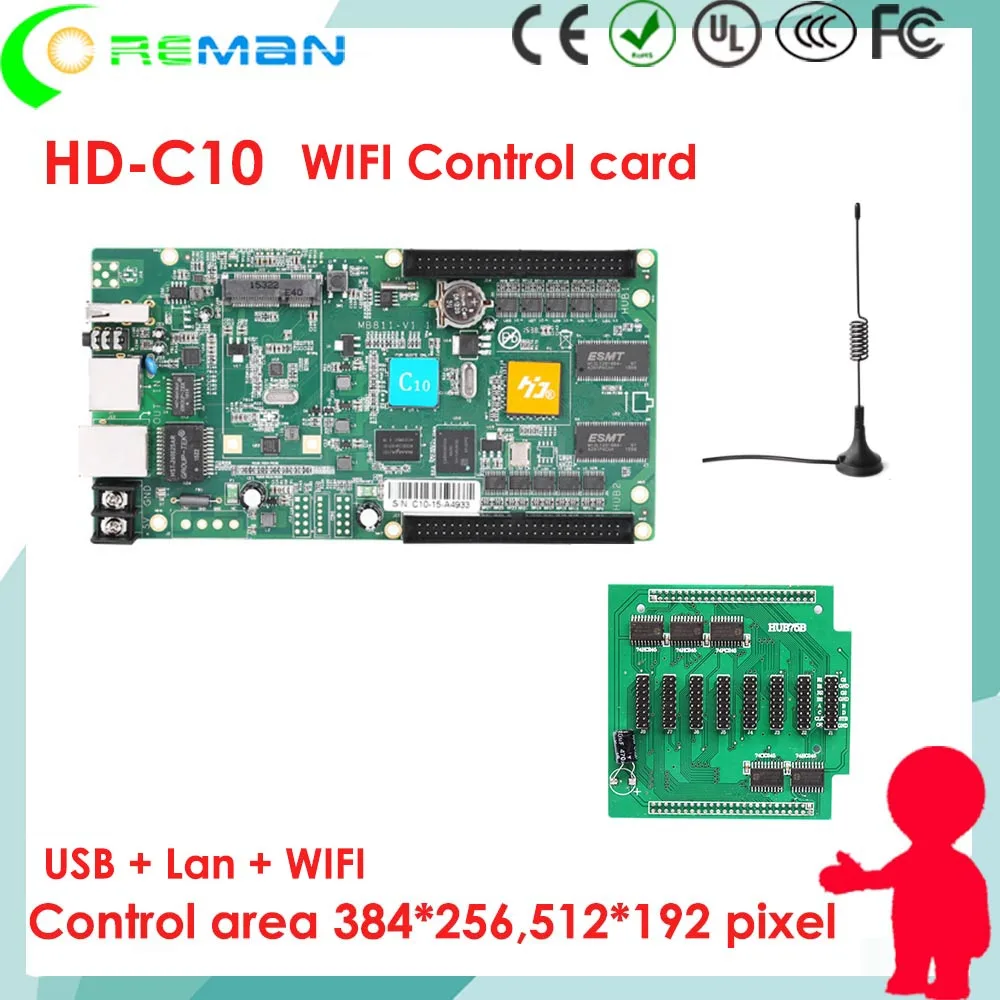 HD C10 WIFI Светодиодная контрольная карта для внутреннего наружного использования