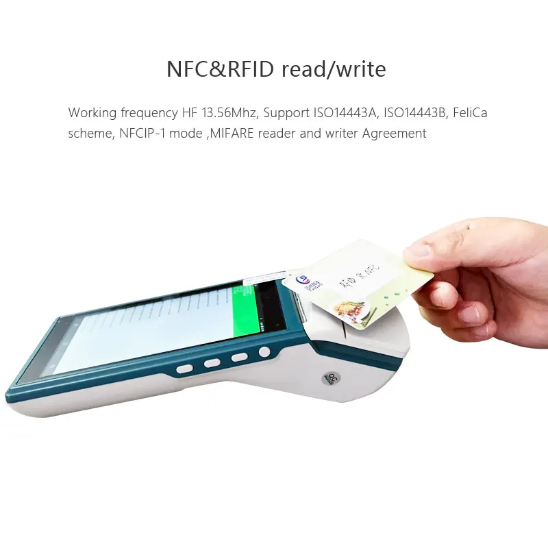 Мини андроид для мобильного телефона POS терминал с 58 мм Термальность принтером NFC