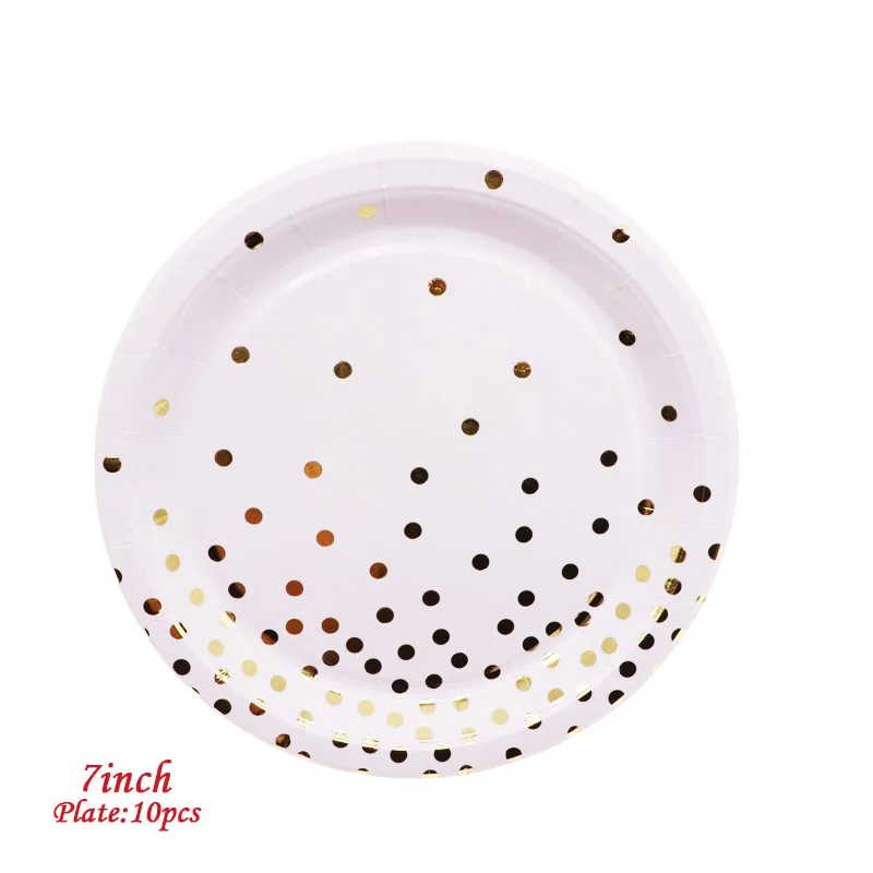 10pcs plates 20 шт./Золотая фольга салфетка вечерние украшения детский душ одноразовые салфетки товары для дня рождения посуда Свадебные украшения - Цвет: 10pcs plates