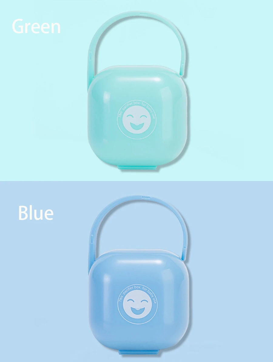 Со смайликом детская пустышка на цепочке с прищепкой, коробка для хранения Портативный ручка соски-пустышки Чехол Коробка Chupete моющиеся детские Еда ящик для хранения Чехол ниппель чехол