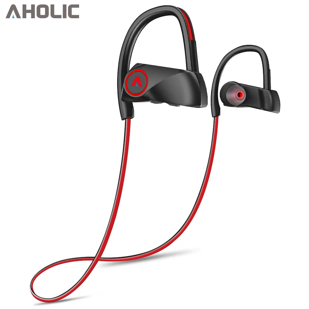red D200 беспроводные наушники Bluetooth наушники IPX7 водонепроницаемая Спортивная гарнитура с шейным швом шумоподавление стерео наушники для xiaomi - Цвет: red