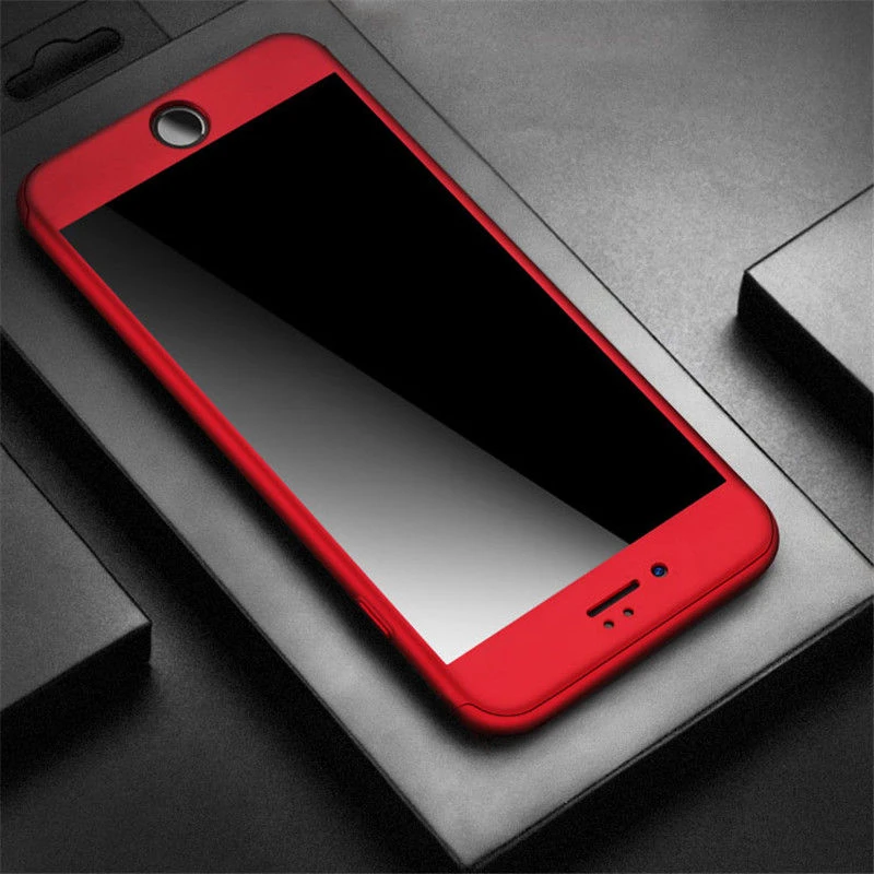 360 полный защитный чехол из закаленного стекла для iPhone X SE 6S 7 8 Plus водостойкий