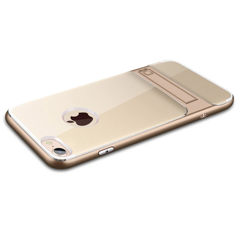 2 In 1 Transparent Case for iPhone 7 8 6 6s plus soft TPU + PC Back Cover with Bracket For iphone X 8plus 7plus 6plus 6splus | Мобильные