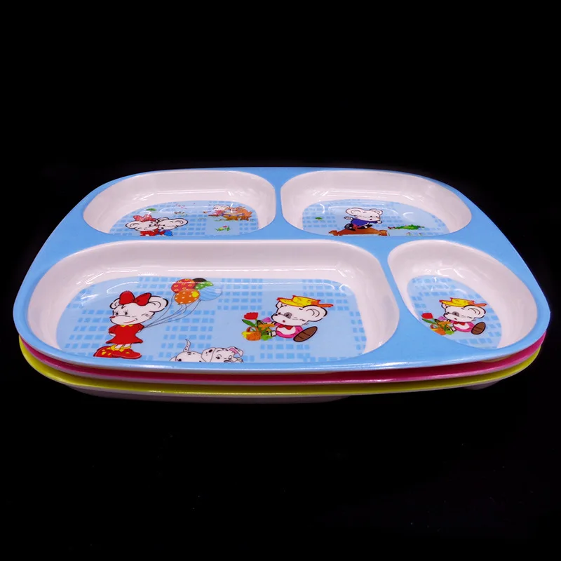 Доступный мультфильм четыре сетки тарелка лоток детский сад детская посуда |