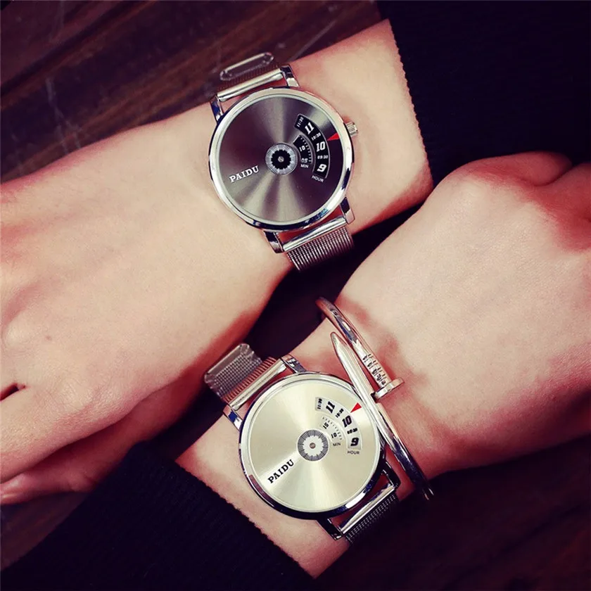 2019 Креативные мужские и женские наручные часы с большим циферблатом из