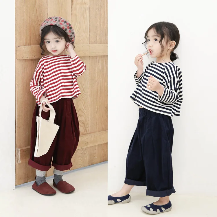 2019 полосатые свободные рубашки для мальчиков и девочек на весну футболки малышей