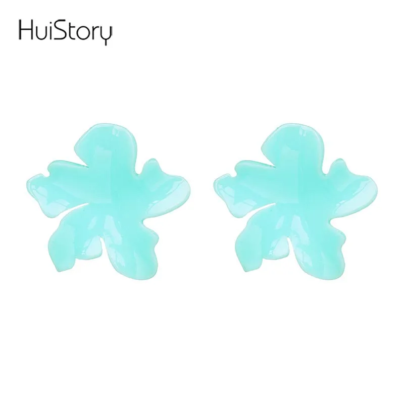 HUISTORY новые акриловые серьги гвоздики с цветком модные ювелирные изделия