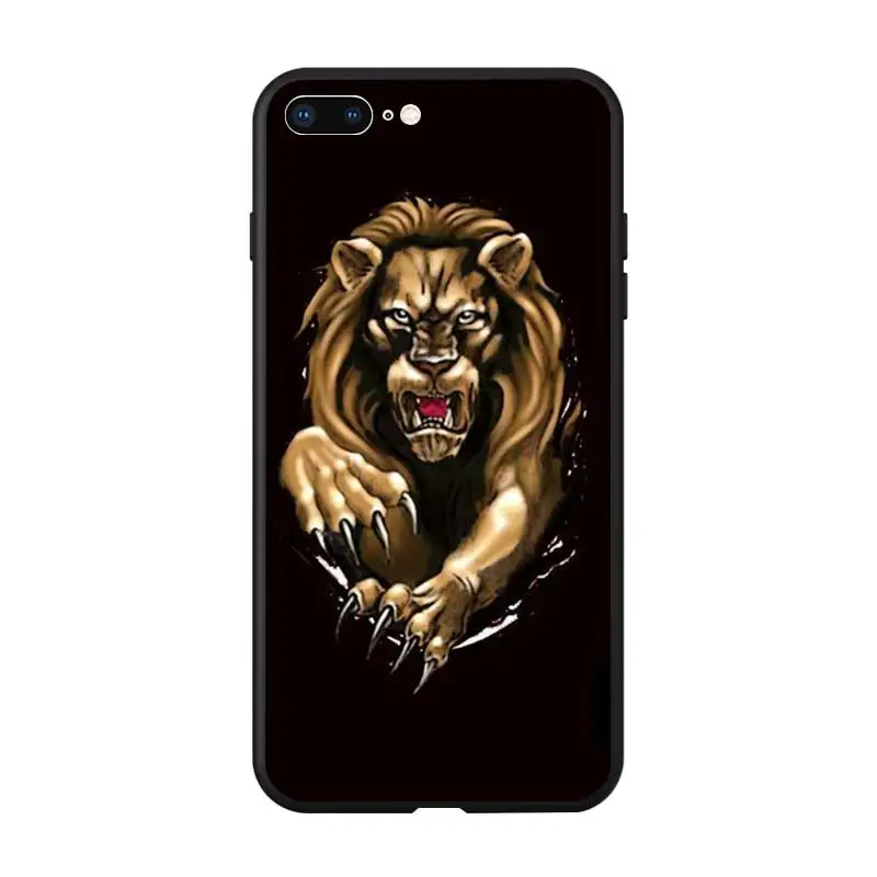 Чехлы из ТПУ с животными львами и лицом силиконовый чехол для iPhone 6 7 8 S XR X Plus 11 Pro