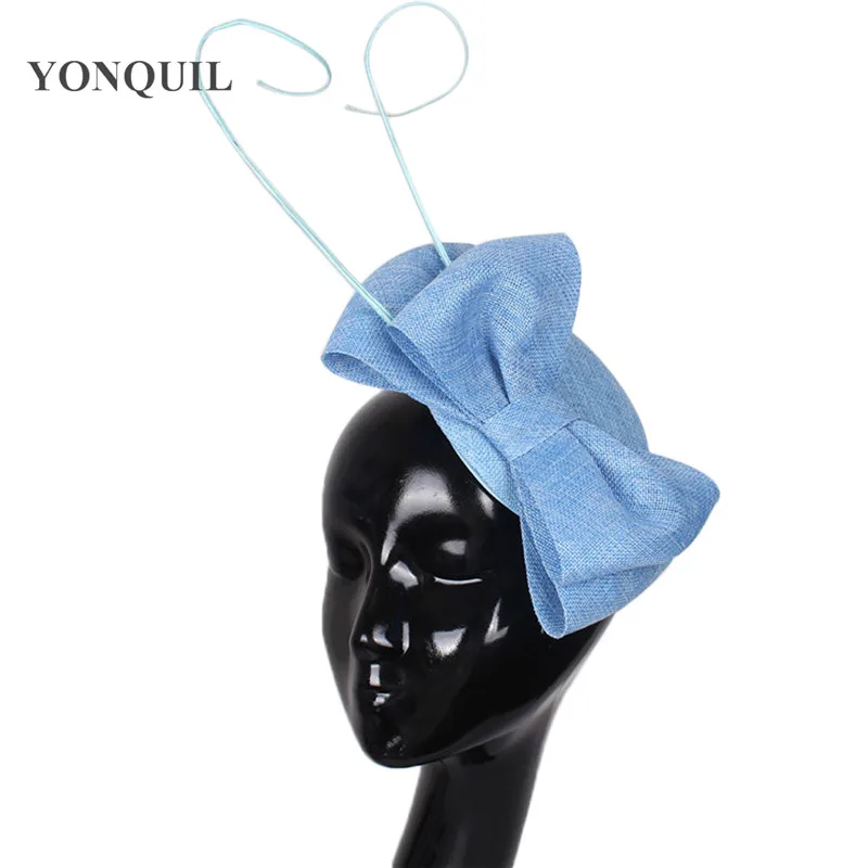 Vintage Dark Peach Fascinator With Ostrich Pole Imitation Sinamay Fascinators Wedding Hair Accessories Occasion Clips Hats |