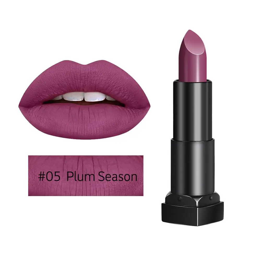 05 Plum Season Матовая помада для губ водостойкая Стойкая питательная помада телесный оттенок Косметика Губная помада тюбик макияж набор maquiagem - Цвет: 05 Plum Season