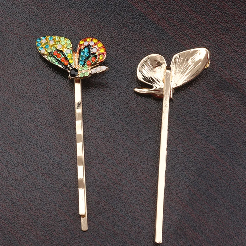 Crystal Rhinestone Butterfly Barrette Hair Clips For Women Korean Style Colorful Hairpin Gifts Girls Fashion Woman Accessori |