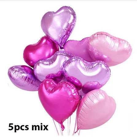 mix heart 5pcs 1 шт. 100*97 см Розовый пони 3D Маленькая Лошадь Единорог шары с днем рождения Единорог вечерние гелиевый воздушный шар покрытый фольгой дети животные игрушки Globos - Цвет: mix heart 5pcs