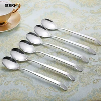9 23cm long handle korean dinner spoons public buffet tablespoon large special design stainless steel western tableware 4 10pc