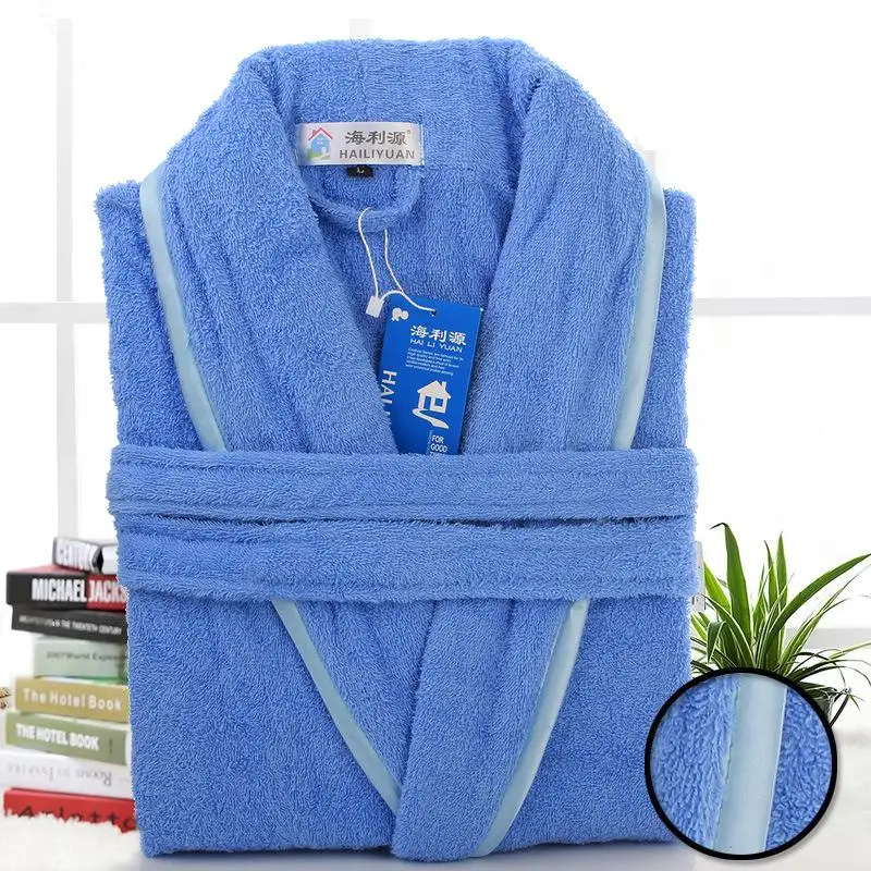 Махровые банные халаты мужской зимний банный халат из 100% хлопка утепленное